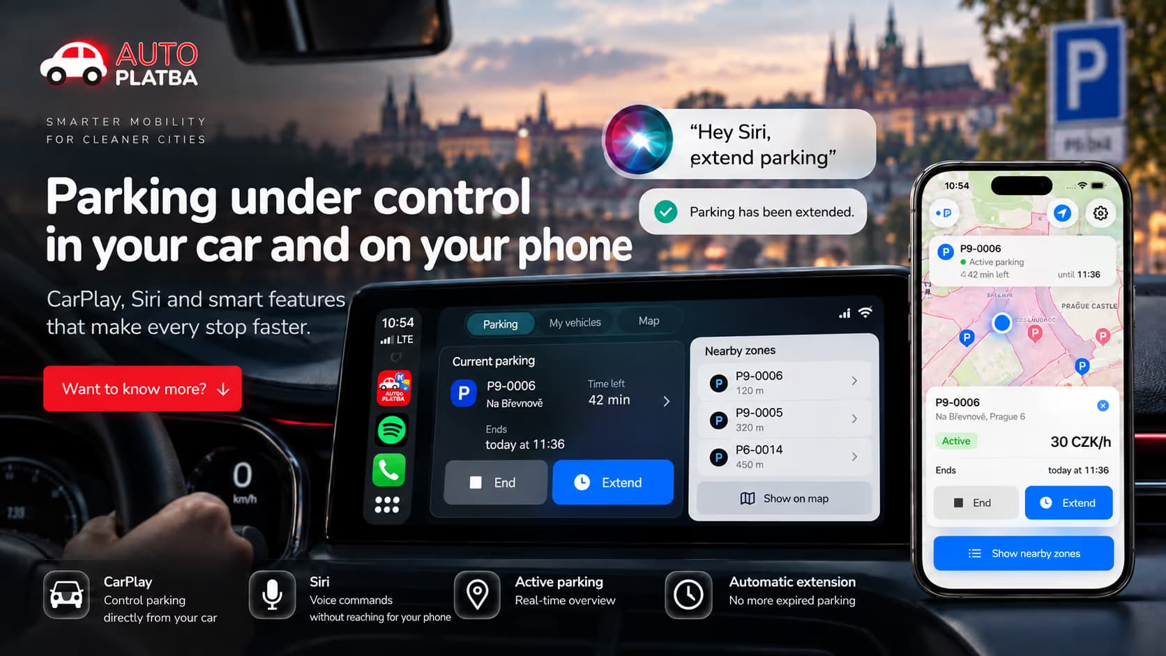 Autoplatba in CarPlay and through Siri